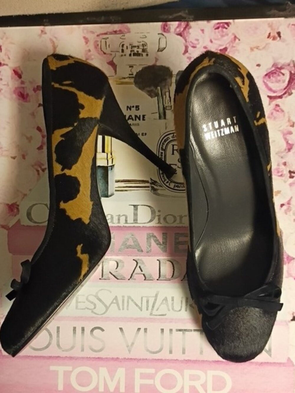 ❤️LN STUART WEITZMAN PONY FUR SPOTTED DRESS PUMPS SHOES 8 1/2